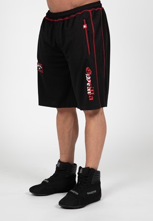 Gorilla Wear Marlow Mesh Shorts - Zwart/Rood - 2XL/3XL