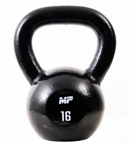 Muscle Power Gietijzeren Kettlebell - Zwart - 16 kg