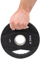 Muscle Power Olympische Halterschijf met Handgrepen - Rubber - 2,5 kg-2