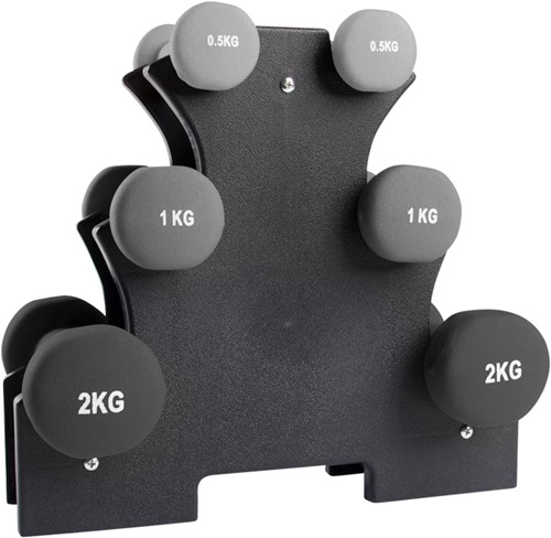 VirtuFit Neopreen Dumbbellset - Halterset - Met Houder