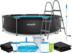 Piscine Ronde VirtuFit Ø305 x 76 cm - Anthracite - Pack Complet