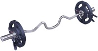 Lifemaxx Olympic Curled V-Bar - Geborsteld Staal - 120 cm-2