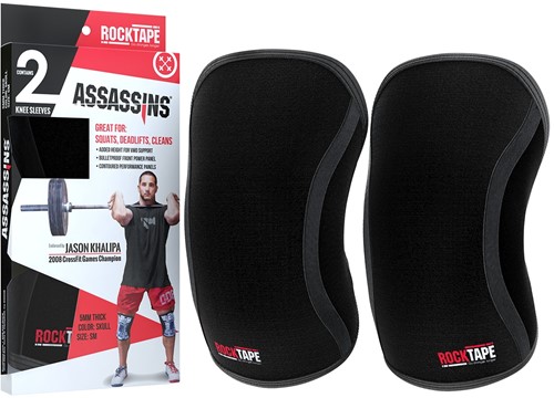 RockTape Assassins Knee Sleeves - Kniebraces - Zwart - 5 mm