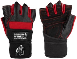 Gorilla Wear Dallas Wrist Wraps Gloves - Noir/Rouge