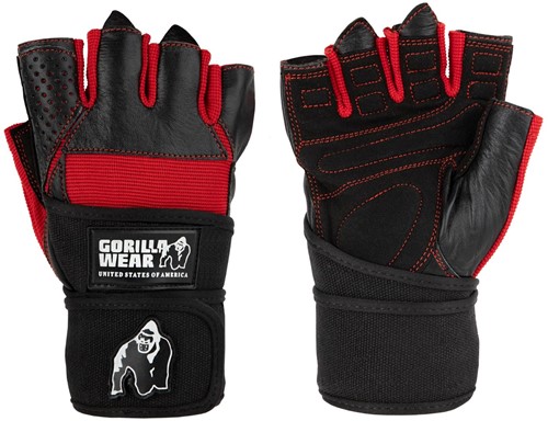 Gorilla Wear Dallas Wrist Wrap Handschoenen - Fitness Handschoenen - Zwart / Rood