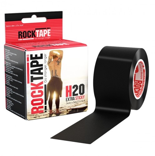 RockTape H20 Kinesiotape - Sporttape - 5 cm x 5 m - Zwart