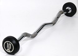 Muscle Power Barre d'haltère à boucle fixe en caoutchouc - 10 kg