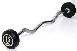 Muscle Power Barre d'haltère à boucle fixe en caoutchouc - 15 kg