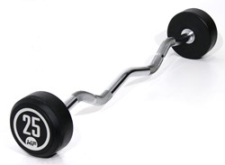 Muscle Power Barre d'haltère à boucle fixe en caoutchouc - 25 kg