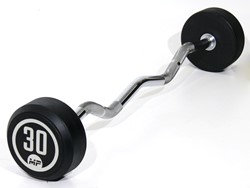 Muscle Power Barre d'haltère à boucle fixe en caoutchouc - 30 kg
