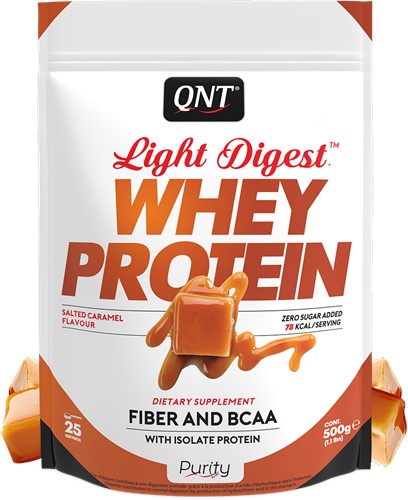 QNT Light Digest Whey Protein - Eiwit Poeder - 500 gram - Salted Caramel