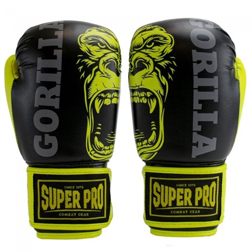 Super Pro Kids Bokshandschoenen - Gorilla - Zwart/Geel