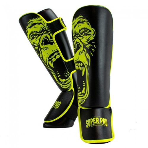 Super Pro Kids Scheenbeschermers - Gorilla - Zwart/Geel