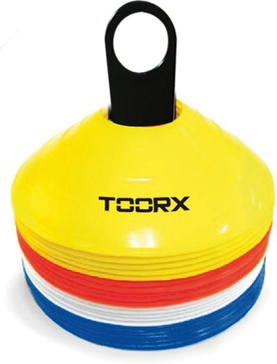Toorx Agility Cones - Pionnen - Set 24 stuks - met Rek 19 x 19 x 5 cm