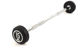 Muscle Power Barre d'haltère fixe en caoutchouc - 15 kg