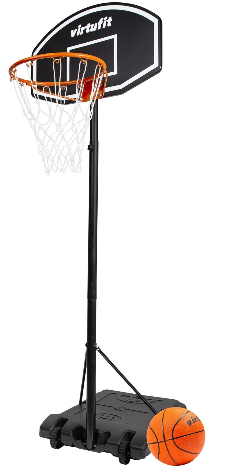 VirtuFit Verstelbare Basketbalpaal - 170 tot 215 cm - Met Bal en Pomp 71 x 126 x 215