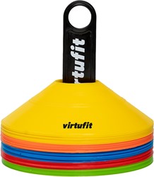 VirtuFit Trainingshoedjes met houder - Pionnen - 50 Stuks - Incl. draagnet