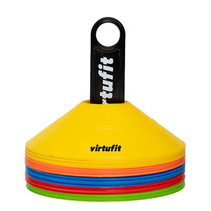 VirtuFit Trainingshoedjes Met Houder - Pionnen - 50 Stuks - Incl. Draagnet
