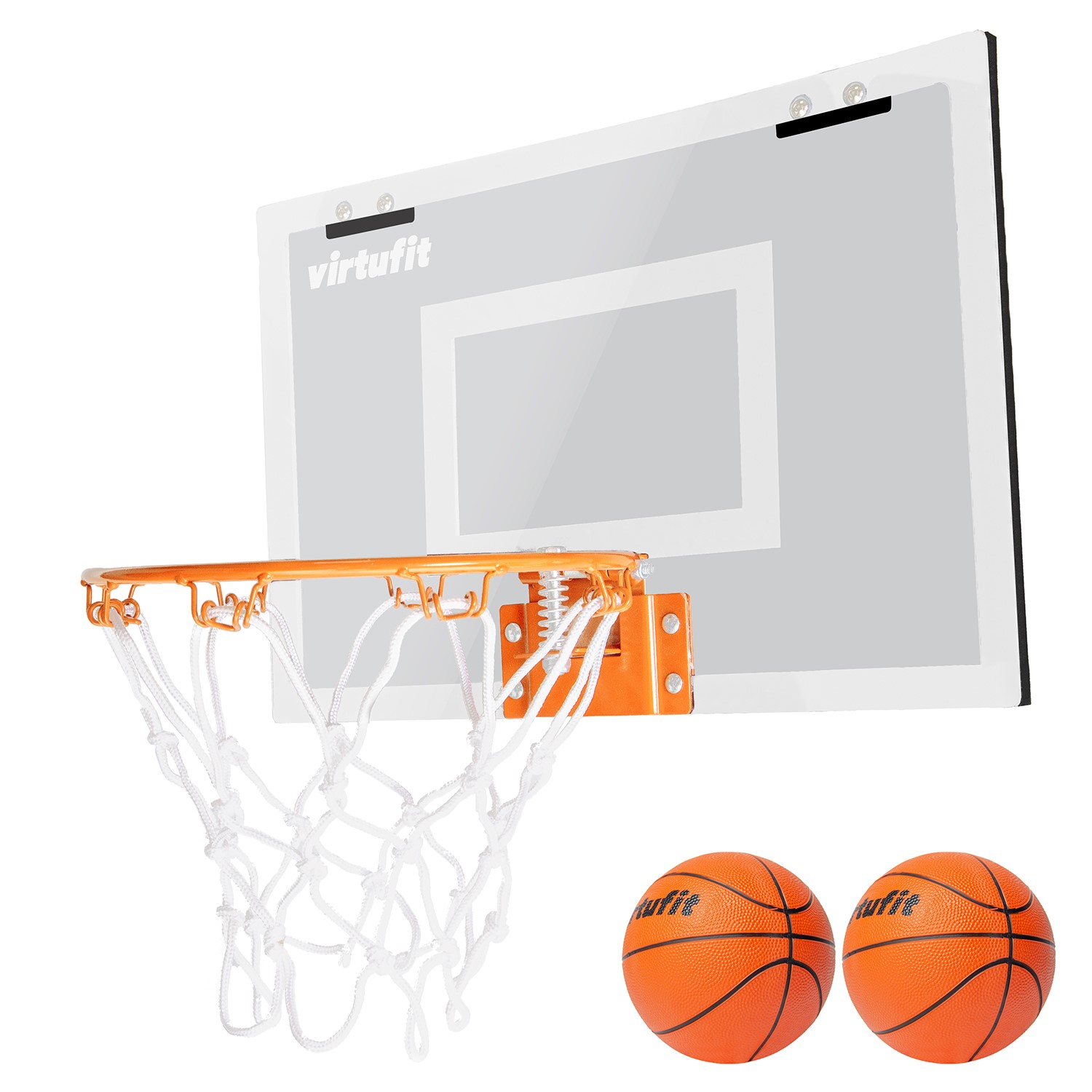 VirtuFit Pro Mini Basketbalbord met 2 Ballen en Pomp - Wit 45 x 30 x 2,5