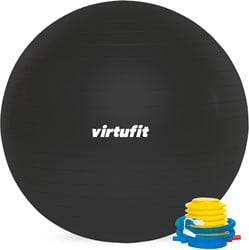 VirtuFit Anti-Burst Fitnessbal Pro - Gymbal - Swiss Ball - met Pomp - Zwart - 75 cm
