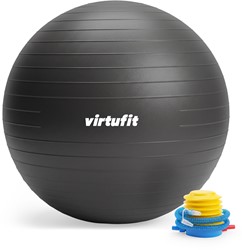 VirtuFit Anti-Burst Fitness Ball Pro - Avec Pompe - Noir - 85 cm