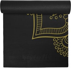 VirtuFit Premium Tapis de Yoga - 183 x 61 x 0.4 cm - Onyx Black Mandala