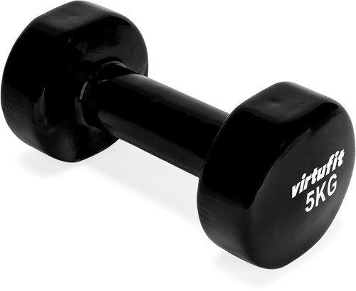 VirtuFit Vinyl Dumbbell Pro - 5 kg - Zwart