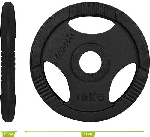VirtuFit Olympische Gietijzeren Halterschijf - 10 kg-3