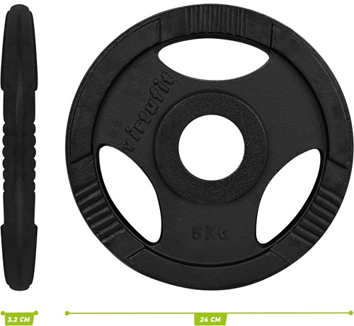 VirtuFit Olympische Gietijzeren Halterschijf - 5 kg-3