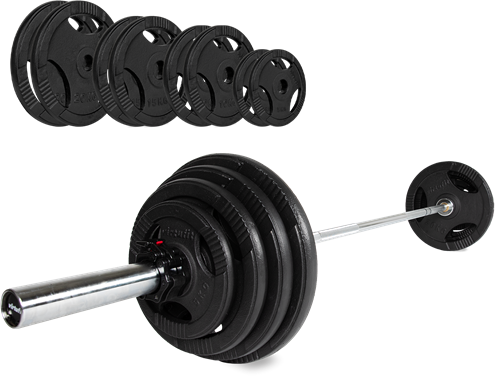 VirtuFit Olympische Gietijzeren Halterset - 120 kg-2