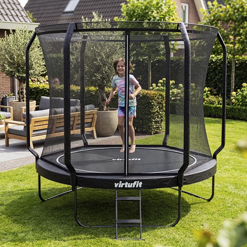 VirtuFit Premium Trampoline met Veiligheidsnet - Zwart - 251 cm-2