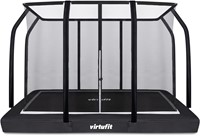 VirtuFit Premium Inground Trampoline met Veiligheidsnet - Zwart - 244 x 366 cm