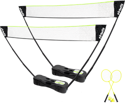 VirtuFit 2-en-1 Portable Badminton et Tennis Set - Comprend un étui et des raquettes