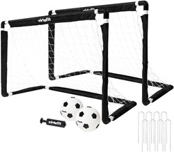 VirtuFit Kinder Voetbaldoelen Set met 2 Ballen en Pomp - Voetbalgoals - 92 x 64 cm