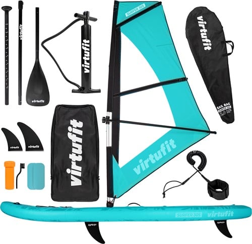 Virtufit Supboard Surfer 305 - Turquoise - Inclusief Windzeil en accessoires