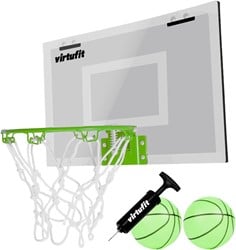 VirtuFit Pro Mini Panier de Basketball avec 2 Ballons et Pompe - Phosphorescent