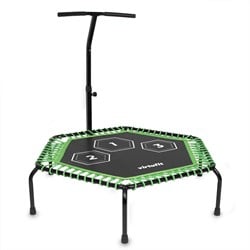 VirtuFit Fitness Trampoline Pro avec poignée - Noir - Hauteur réglable - 127 cm tapis de saut