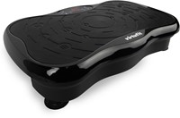 Schuin vooraanzicht van de VirtuFit Trilplaat in het zwart met een modern en ergonomisch design.