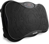 Zijaanzicht van de zwarte VirtuFit Trilplaat met een duidelijk zicht op het slanke profiel en de stabiele constructie.