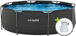 VirtuFit Piscine ronde - 244 cm - Avec Filtration Pompe