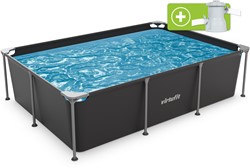 VirtuFit Piscine Rectangulaire - 260 x 180 cm - Avec Pompe De Filtration