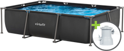 VirtuFit Piscine Rectangulaire - 300 x 210 cm - Avec Pompe De Filtration