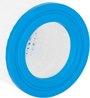 Detailopname van de blauwe rubberen afdichtring en het binnenwerk van de VirtuFit Filter Cartridge Type H voor zwembadpompen.