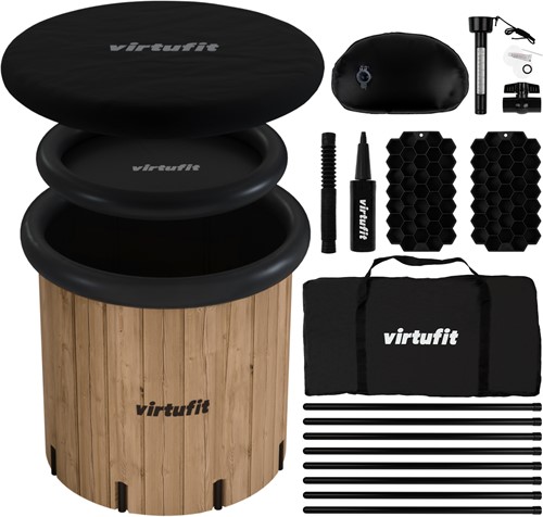 VirtuFit IJsbad XXL - 375 Liter - Wood Look - Inclusief accessoires
