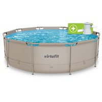 VirtuFit Rond Zwembad - Ø366 x 100 cm - Beige - Inclusief Filterpomp