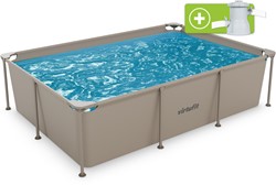 Piscine Rectangulaire VirtuFit - 260 x 180 x 66 cm - Beige - Pompe de filtration incluse