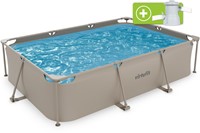 VirtuFit Rechthoekig Zwembad - 300 x 210 x 66 cm - Beige - Inclusief Filterpomp