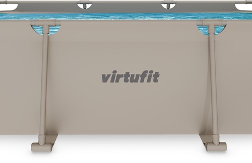 Detailopname van het VirtuFit Frame Zwembad 300 x 210 cm beige met focus op het sterke metalen frame.