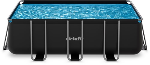 ooraanzicht van het VirtuFit rechthoekig opzet zwembad in de kleur antraciet met een afmeting van 400x200 cm.