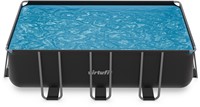 Bovenaanzicht van het gevulde VirtuFit zwembad 400x200 cm uitgevoerd in stijlvol antraciet zonder pomp.